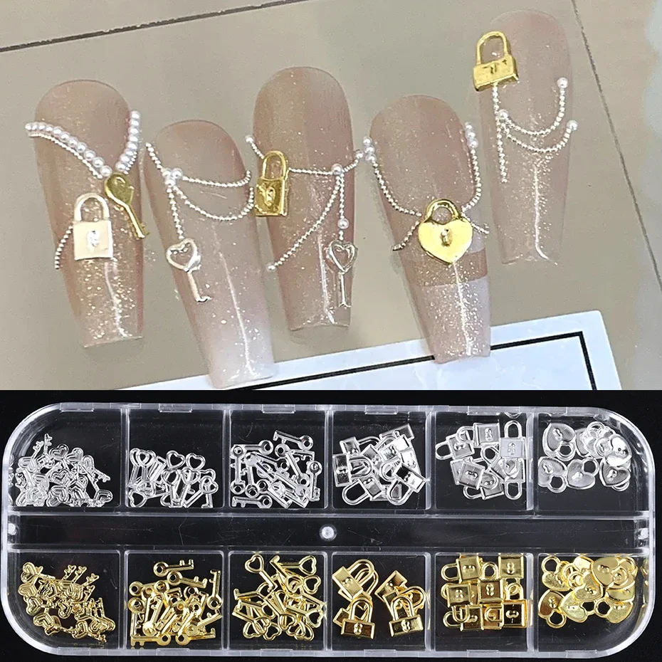 Gold Foil Flakes - 12 grid kunci logam perak emas