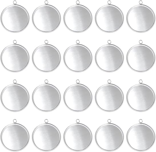 Crafting Resin - 20 Buah Baki Liontin Bulat dari