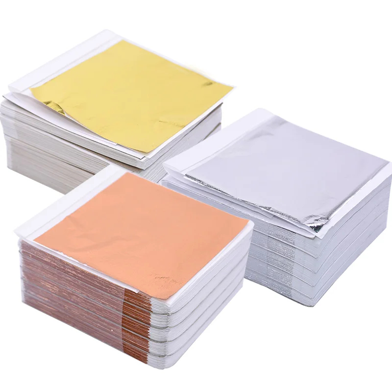 Gold Foil Flakes - 100Pcs Kertas Foil Imitasi Emas Perak