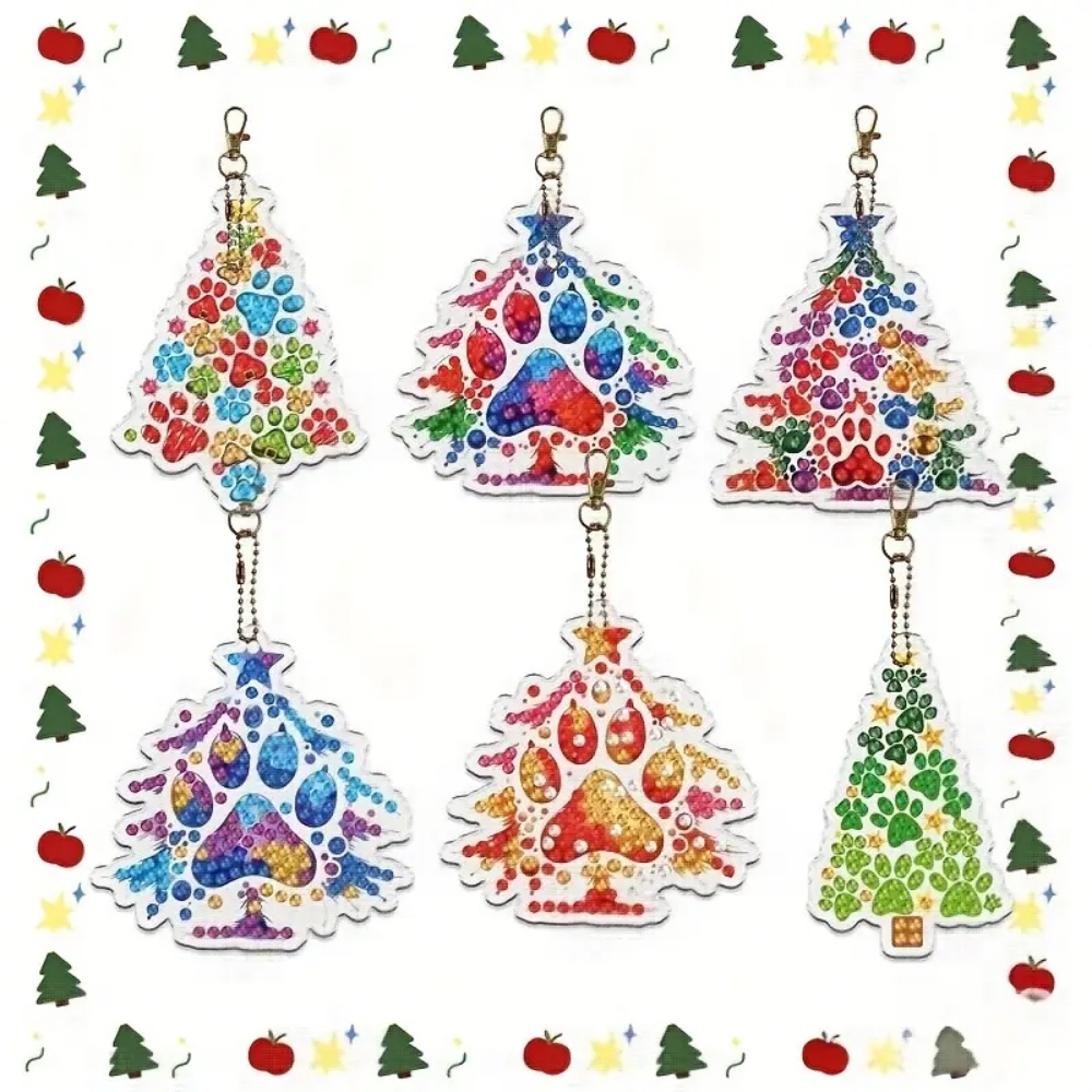 Resin Craft For Beginners - 6 Buah/Set Gantungan Kunci Lukisan Berlian