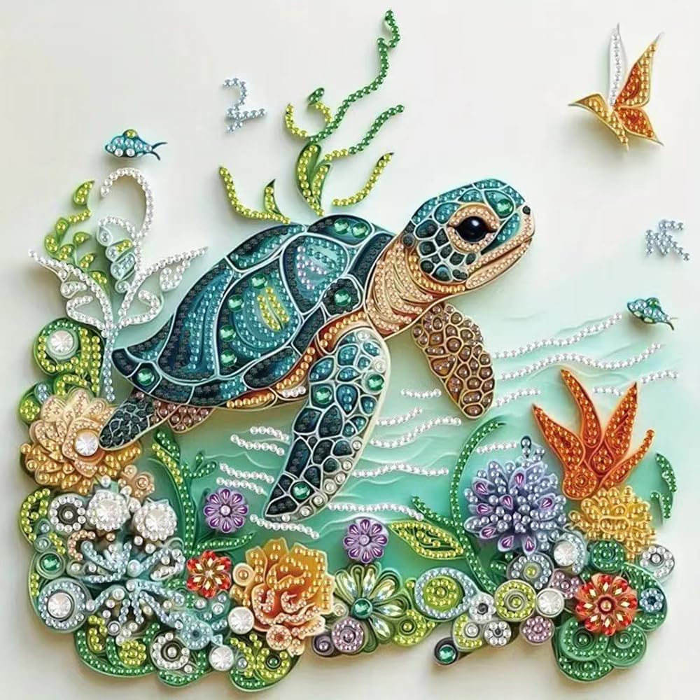 Resin Craft For Beginners - Kit Lukisan Berlian Bentuk Khusus Penyu