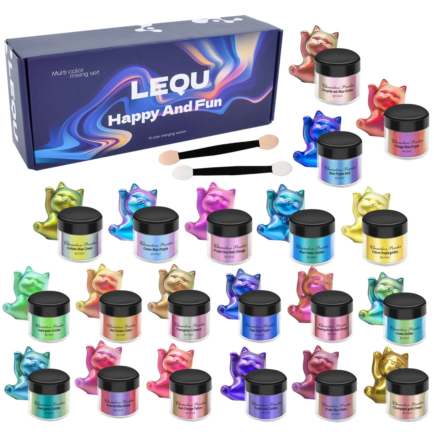 Resin Pigment Set - Satu set pigmen bubuk krom kuku