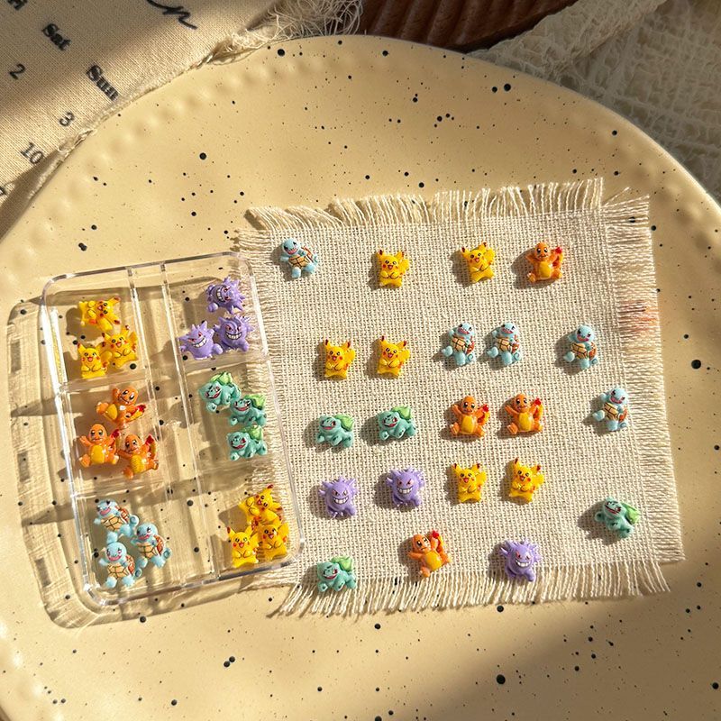 Crafting Resin - Aksesori seni kuku Pokemon, hiasan kuku