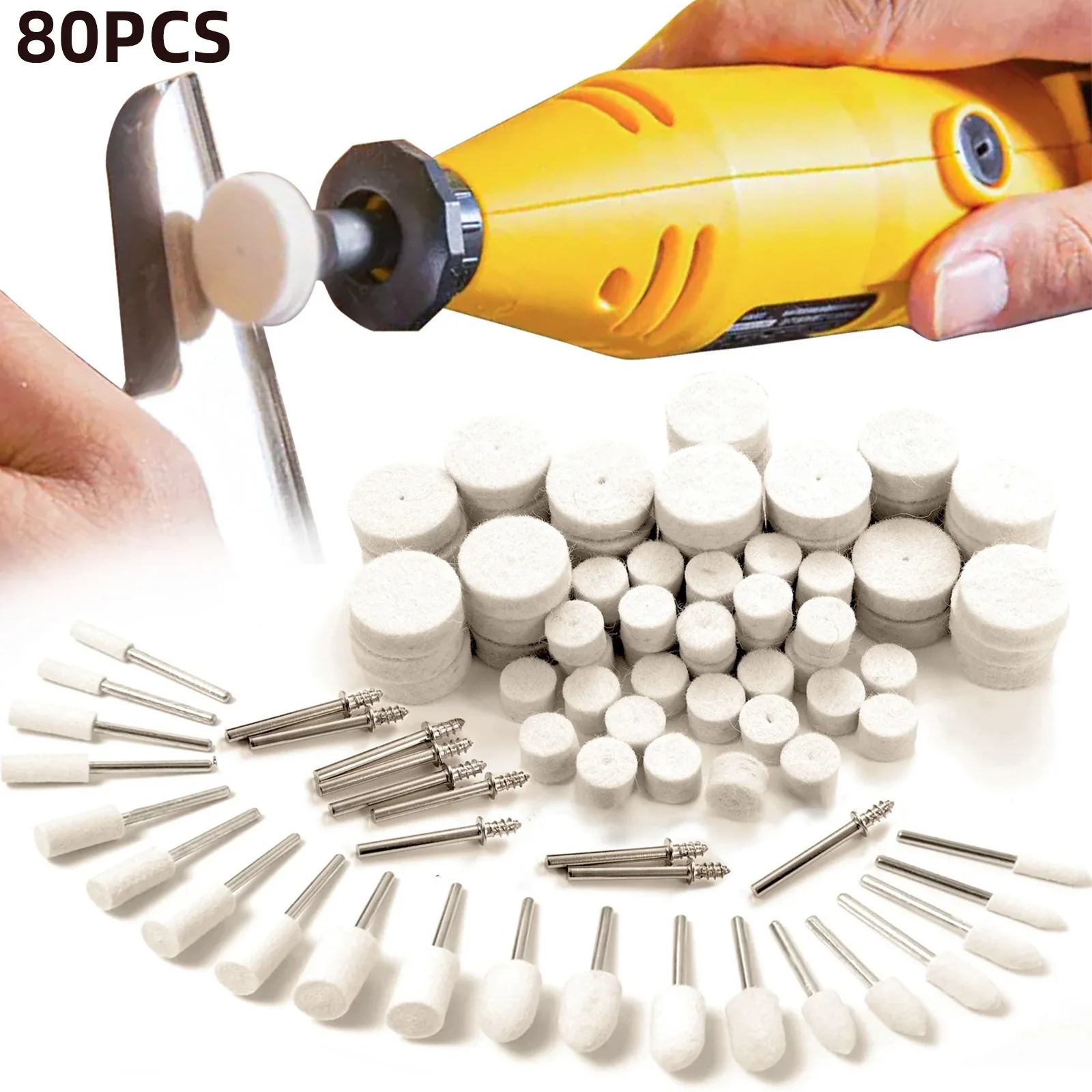 Resin Crafts Diy - 80 Buah Kit Roda Pemoles Wol