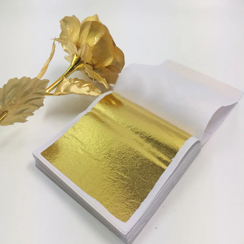 100Pcs Kertas Foil Imitasi Ema - Gold Foil Flakes ulasan dan harga