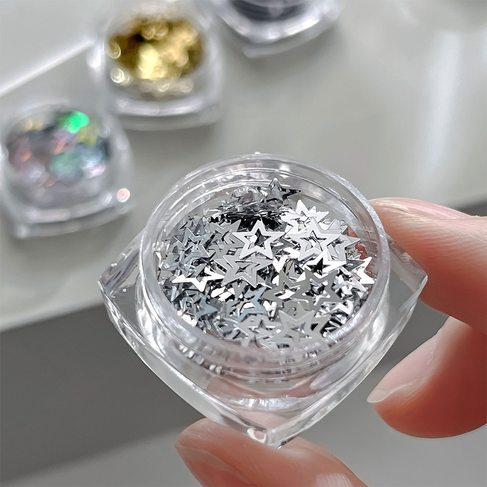 1 JAR Sequin Bintang Berujung  - Gold Foil Flakes ulasan dan harga