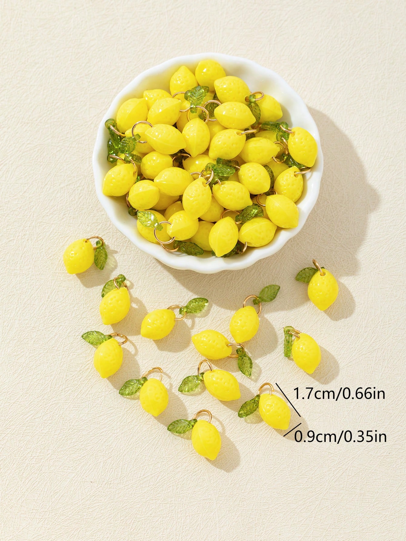 10 Buah Liontin Resin Lemon 3D - Resin Crafts Diy ulasan dan harga