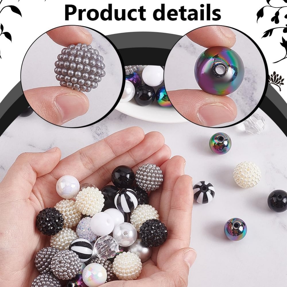 106 buah manik-manik Chunky 12 - Crafting Resin ulasan dan harga