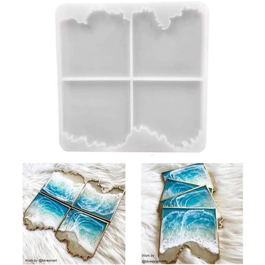 Cetakan Silikon Coaster Gelomb - Resin Ocean Wave Mold ulasan dan harga