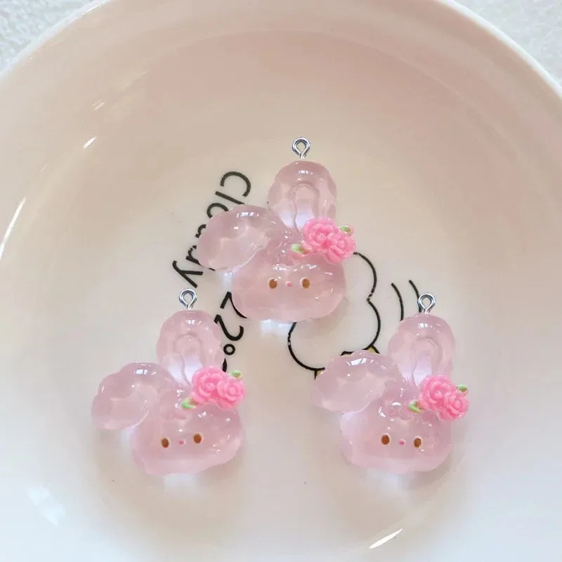 10 Buah Liontin Resin Kelinci  - Resin Crafts Diy ulasan dan harga