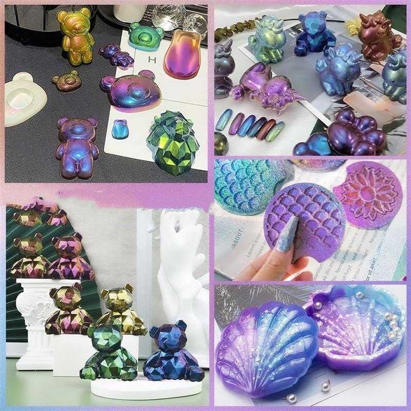 3g cermin bunglon Resin pigmen - Resin Pigment Set ulasan dan harga