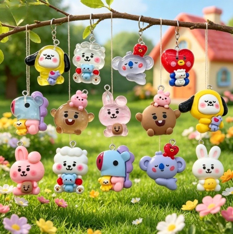 7pcs BT21 Resin Kartun Charm A - Crafting Resin ulasan dan harga