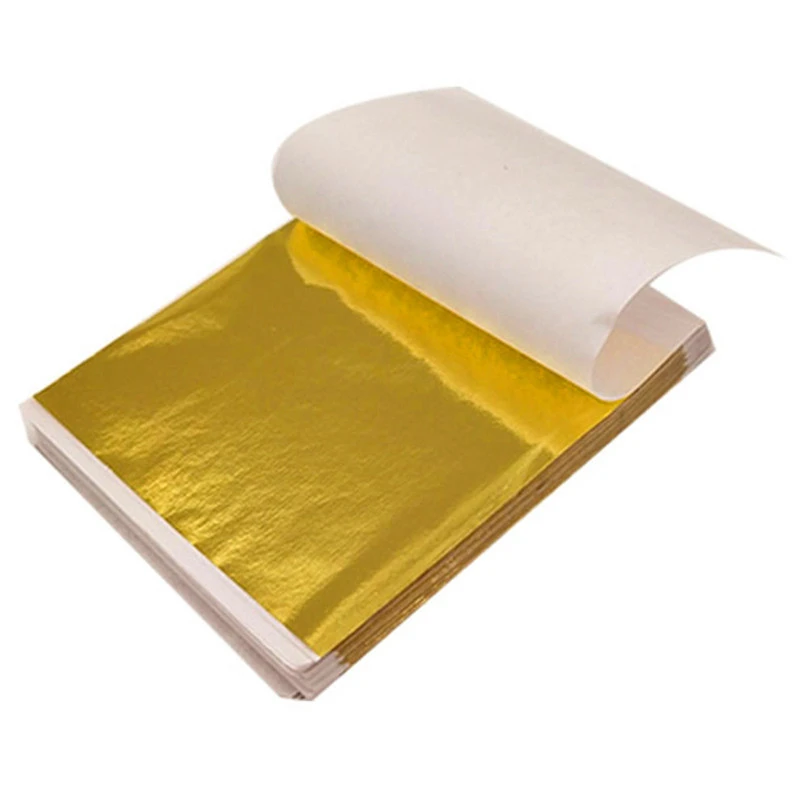 100 buah 9Cm kertas Foil daun  - Gold Foil Flakes ulasan dan harga