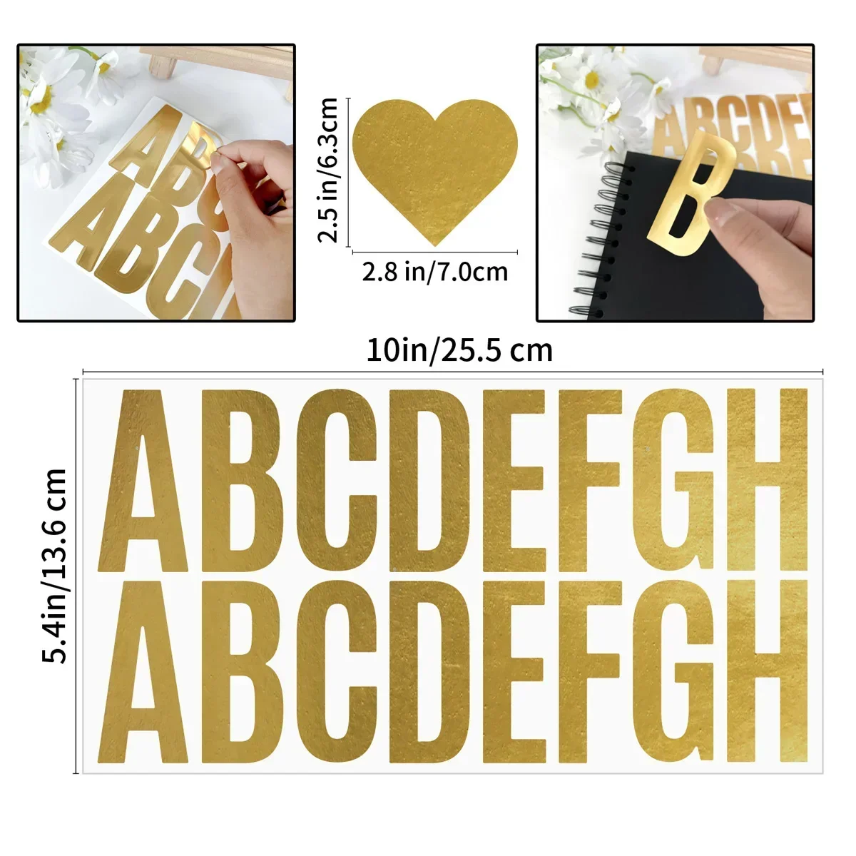 Stiker huruf emas 6 lembar 100 - Gold Foil Flakes ulasan dan harga
