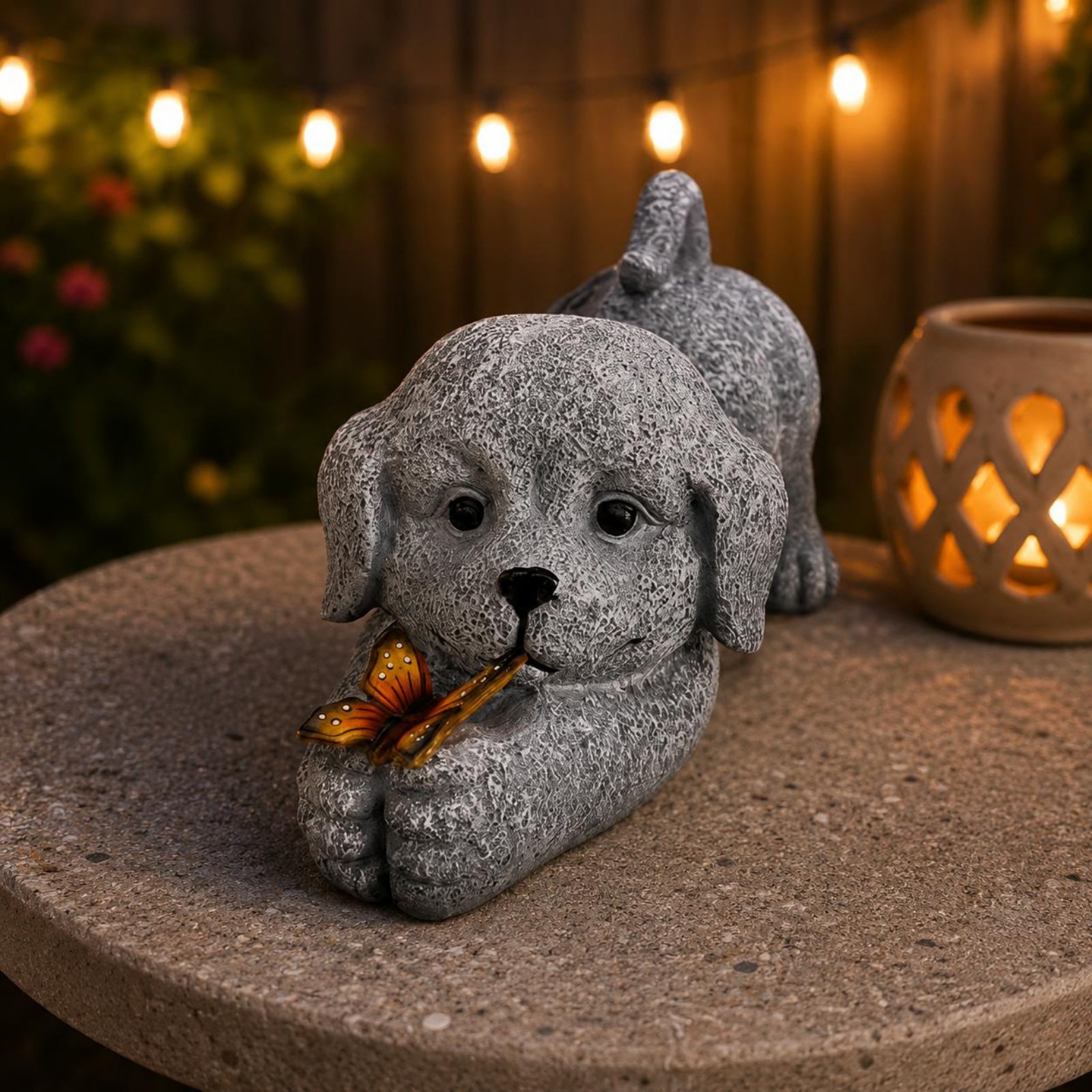 Patung Anjing Tenaga Surya Ker - Crafting Resin ulasan dan harga